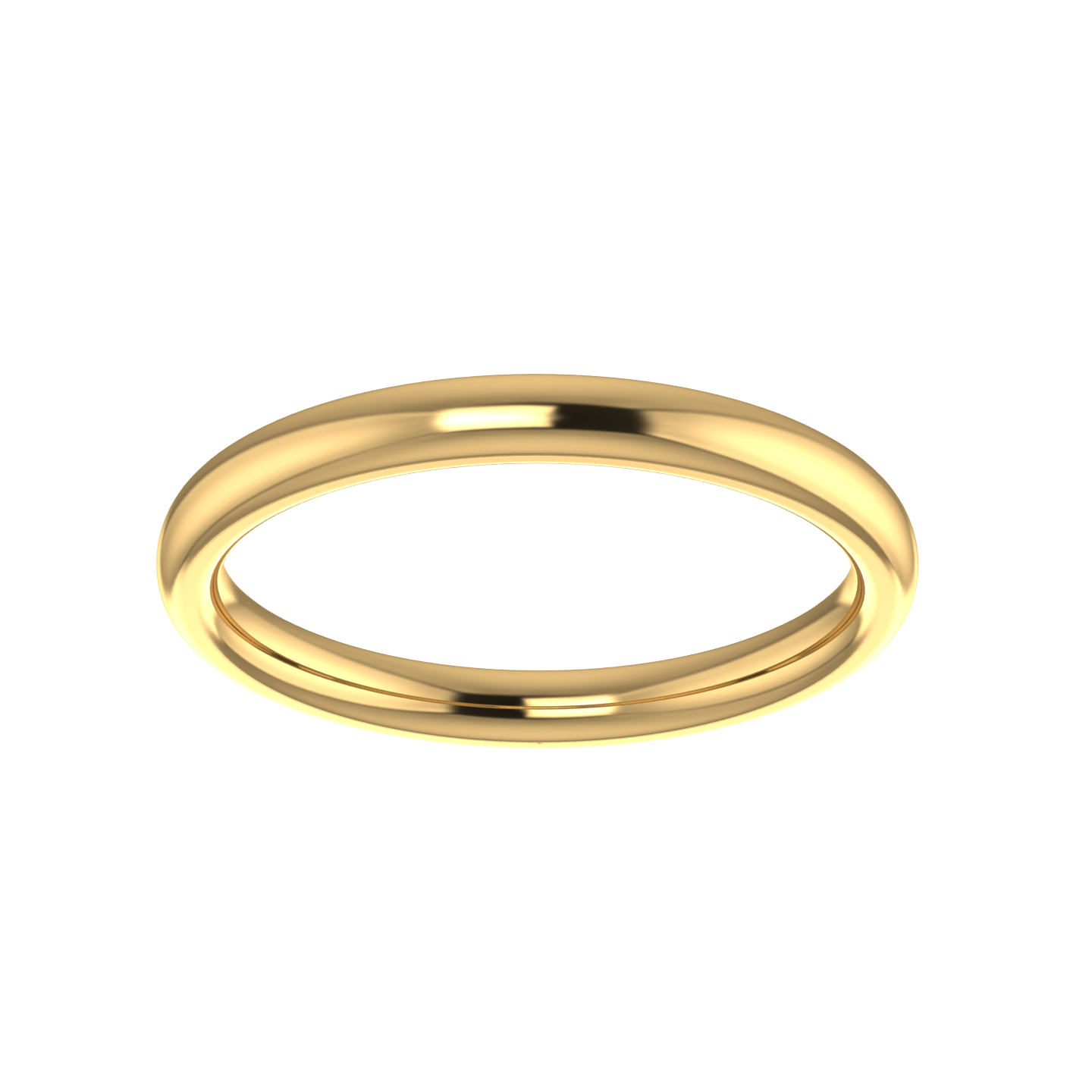 Court Shaped Wedding Ring 2mm