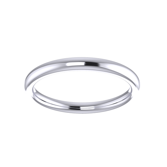 Court Shaped Wedding Ring 2.5mm