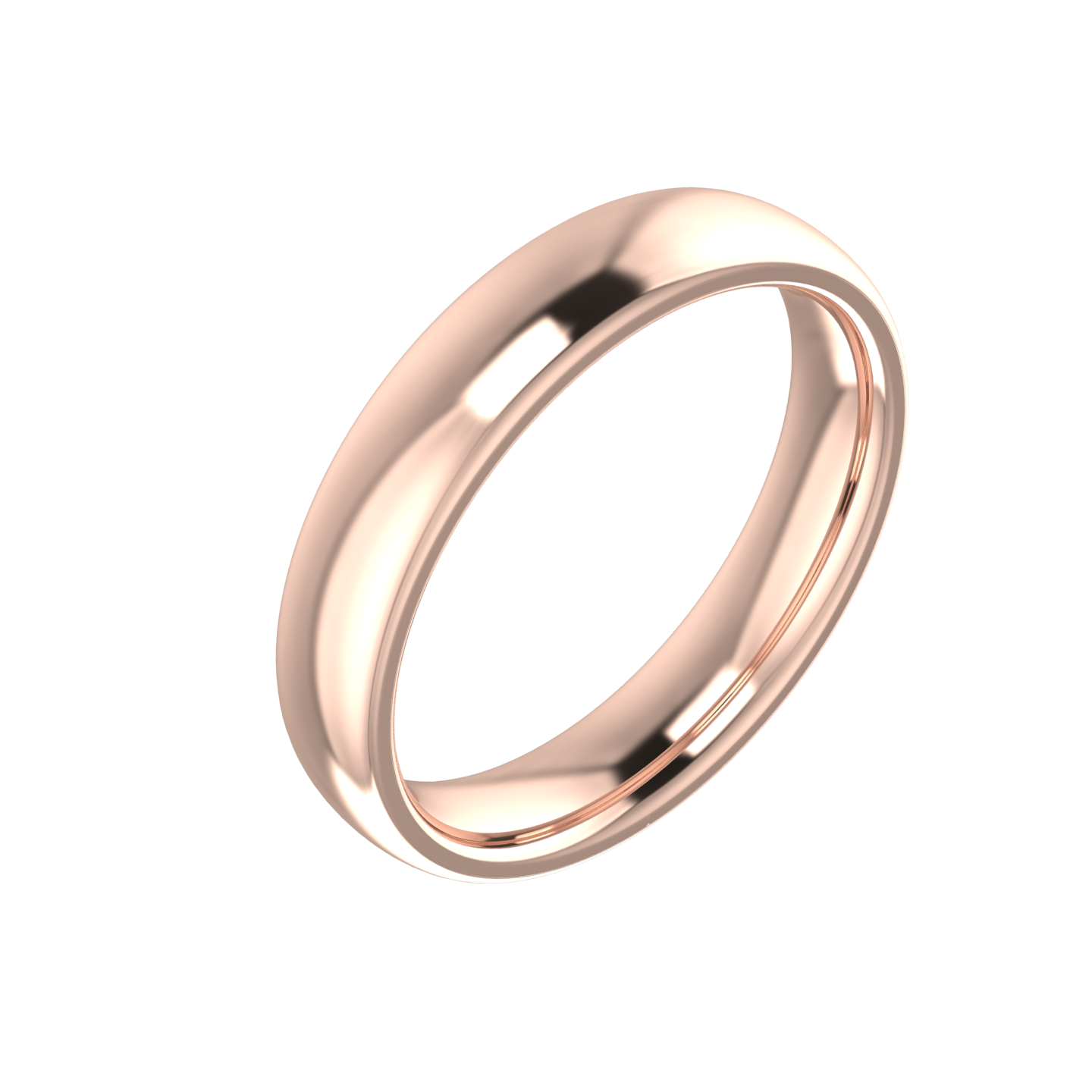 Court Shaped Wedding Ring 4mm