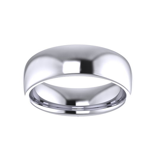 Court Shaped Wedding Ring 6mm