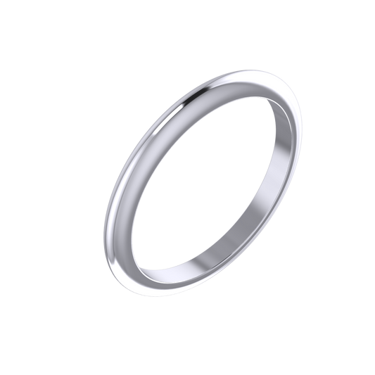 D - Shape Wedding Ring 2mm
