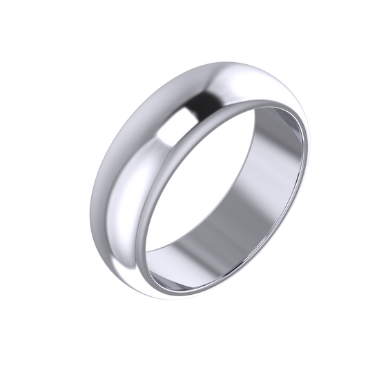 D - Shape Wedding Ring 6mm