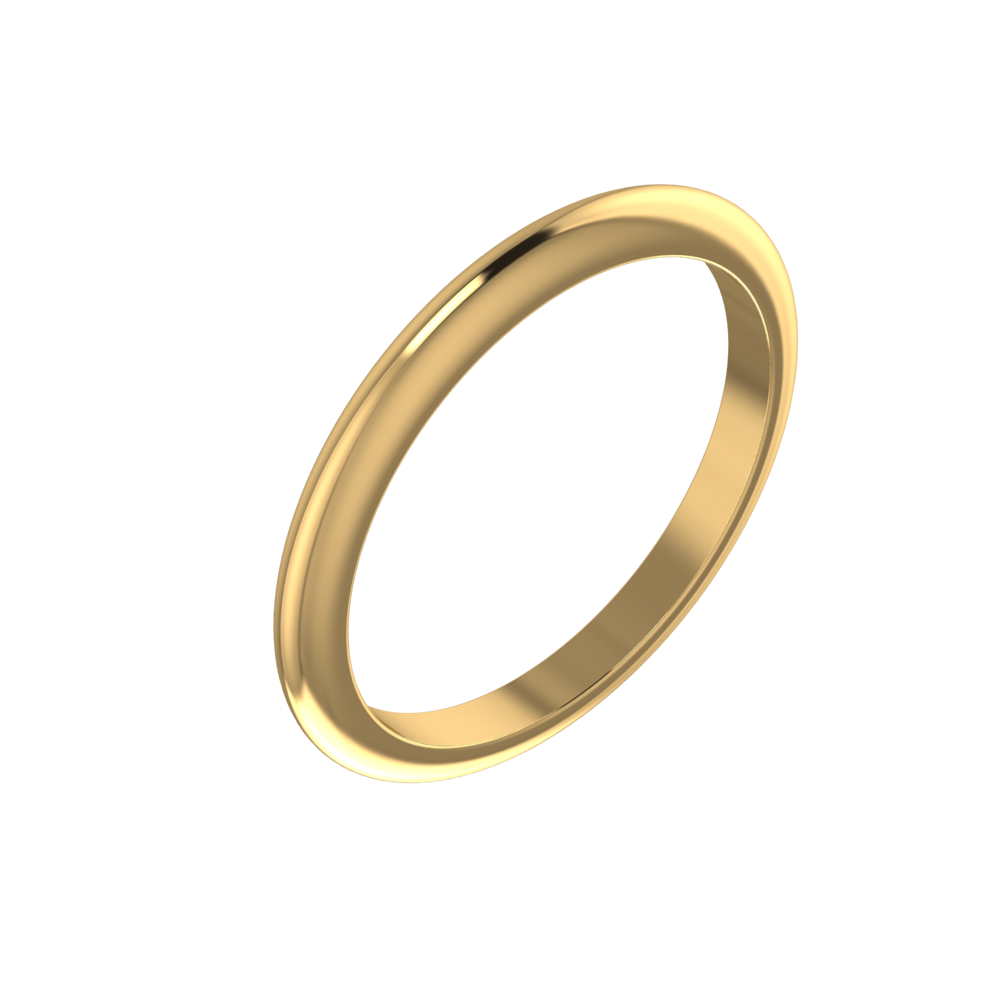 D - Shape Wedding Ring 2mm