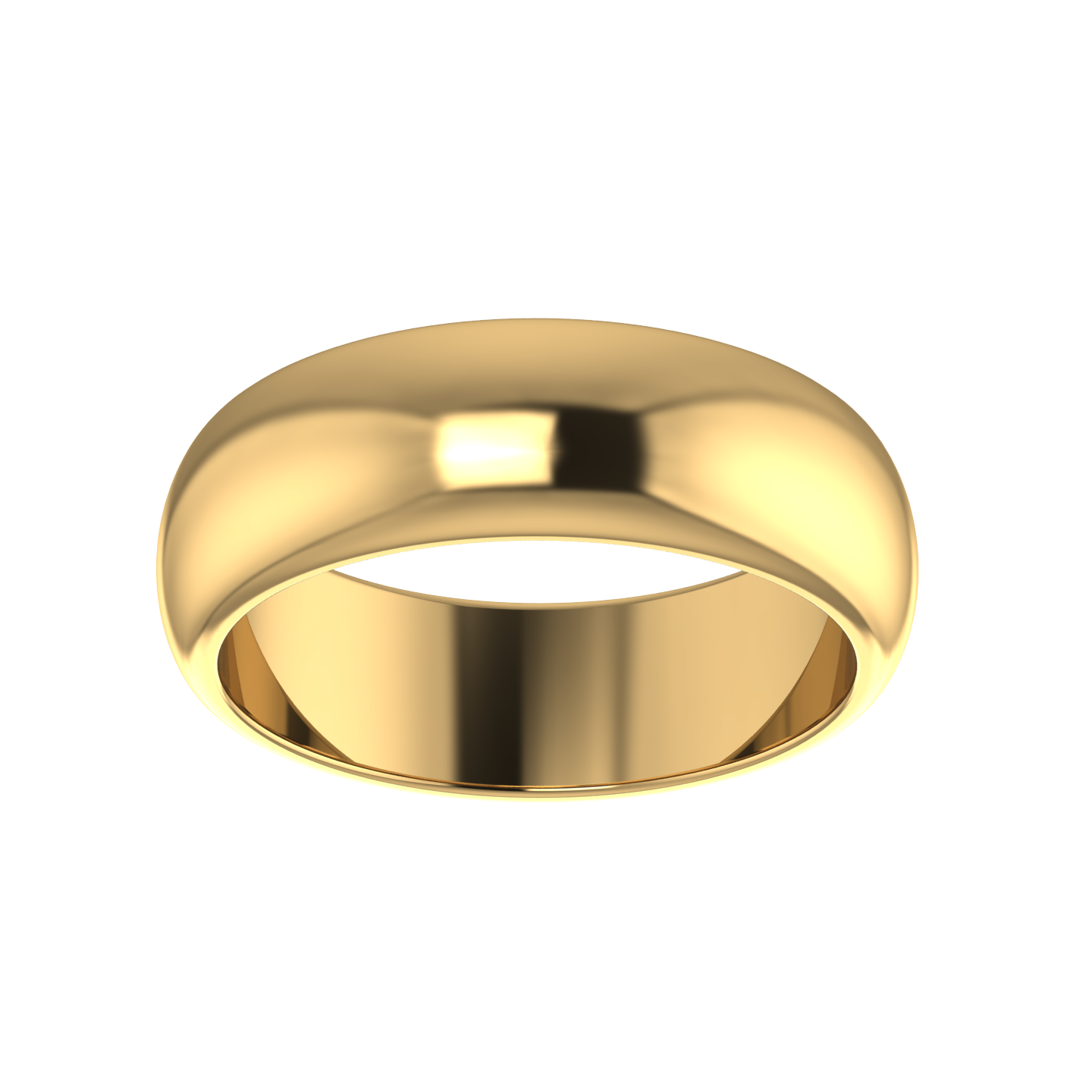 D - Shape Wedding Ring 6mm