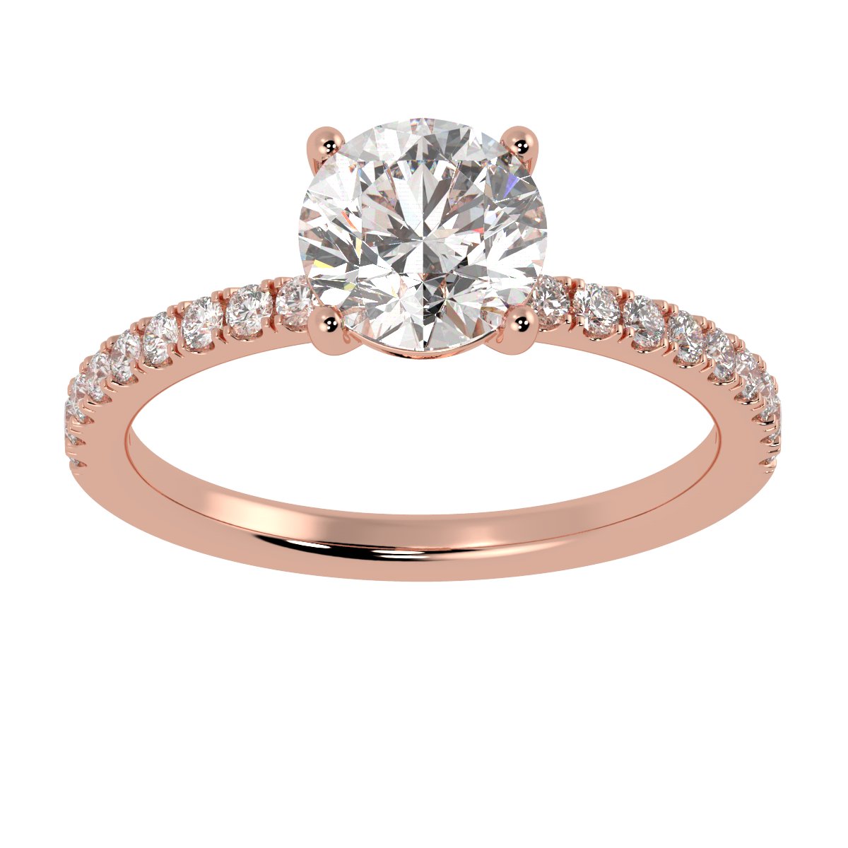 Engagement Ring With Micro set Shoulders - Jewellery by L & S