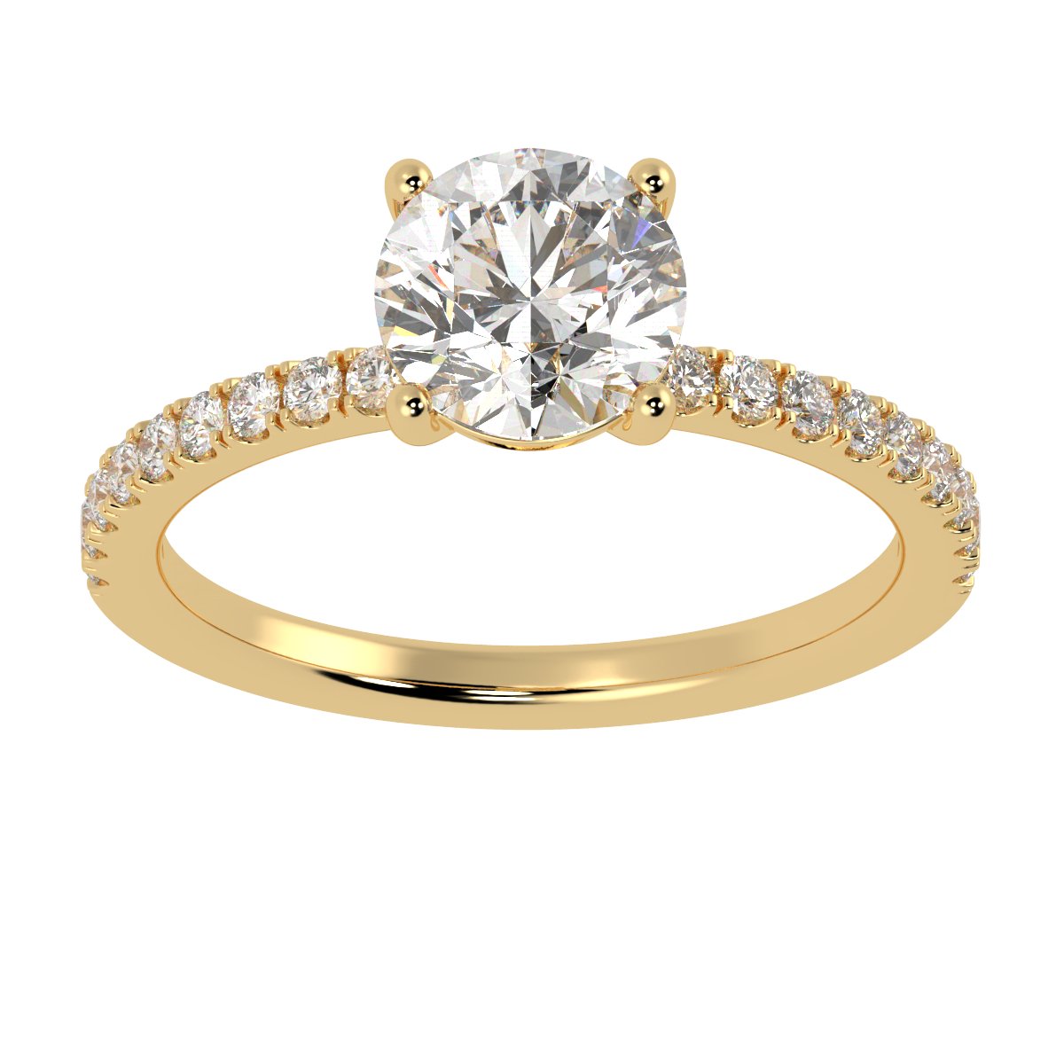 Engagement Ring With Micro set Shoulders - Jewellery by L & S
