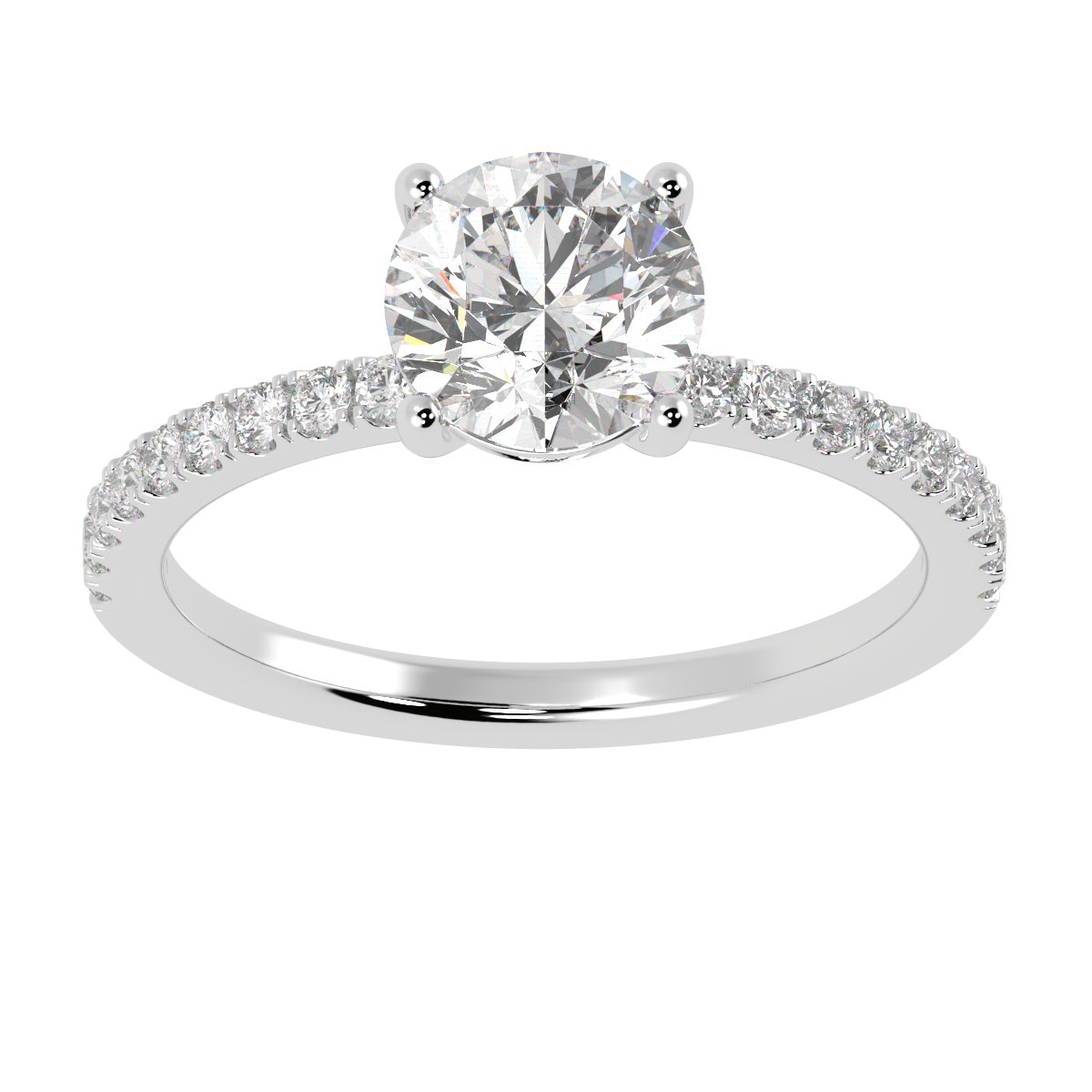 Engagement Ring With Micro set Shoulders - Jewellery by L & S