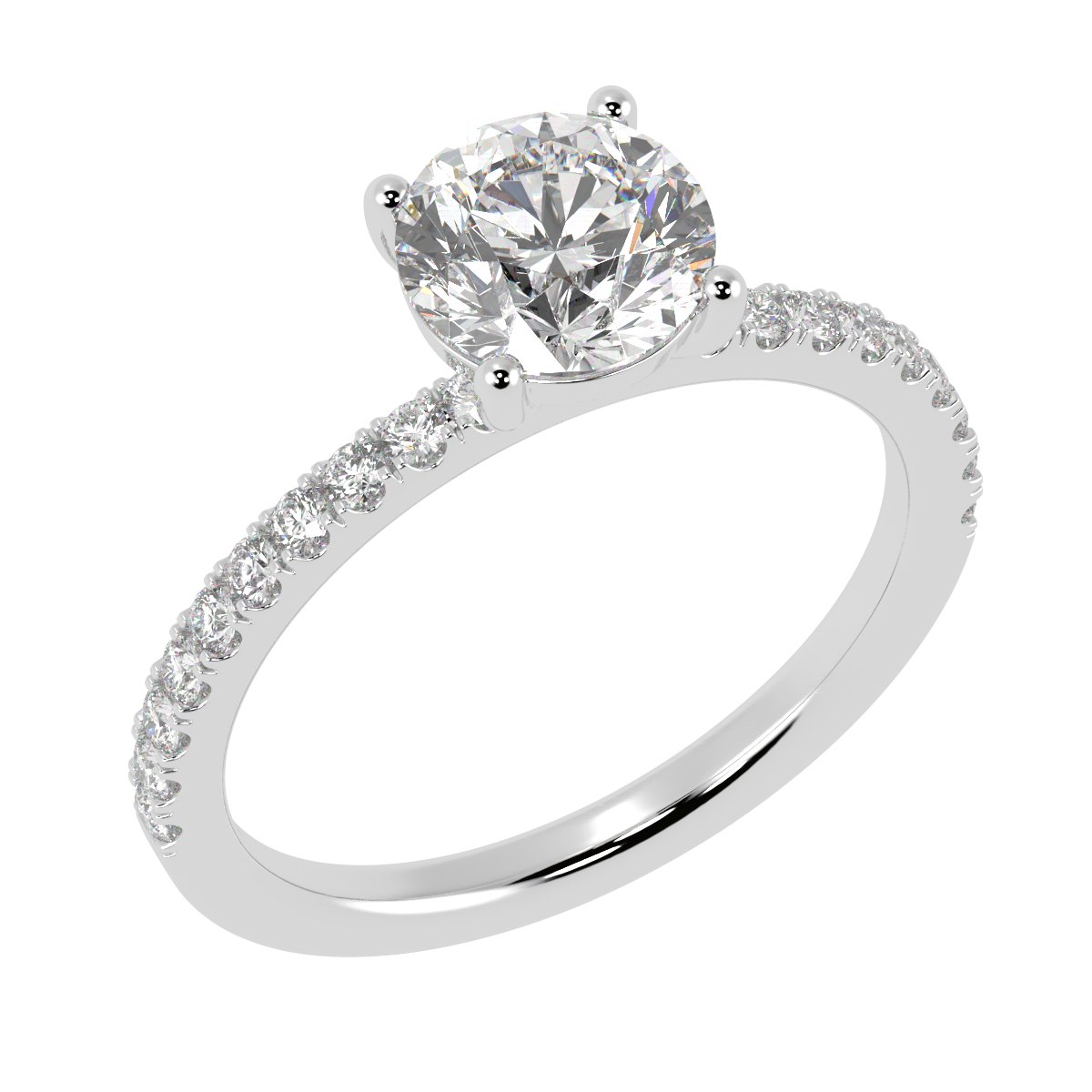 Engagement Ring With Micro set Shoulders - Jewellery by L & S