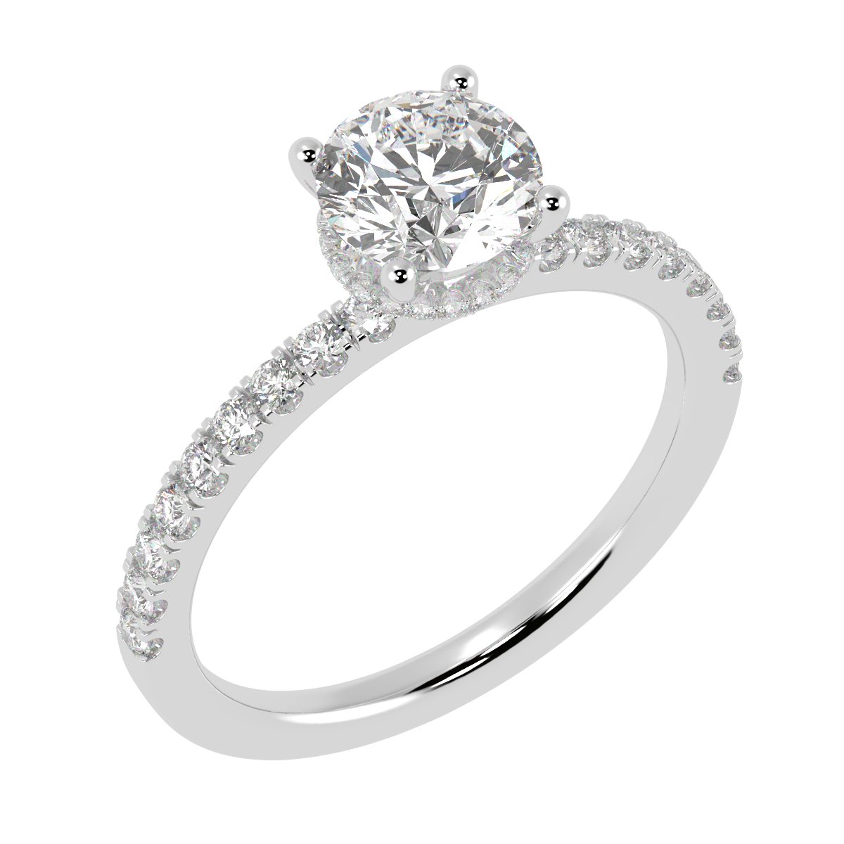 Hidden Halo Round Brilliant Cut Diamond Ring - Jewellery by L & S