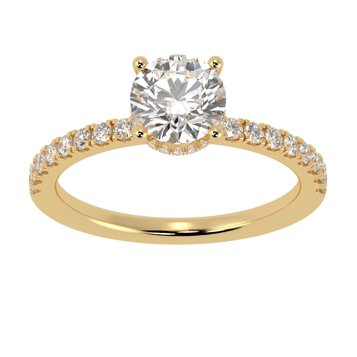 Hidden Halo Round Brilliant Cut Diamond Ring - Jewellery by L & S
